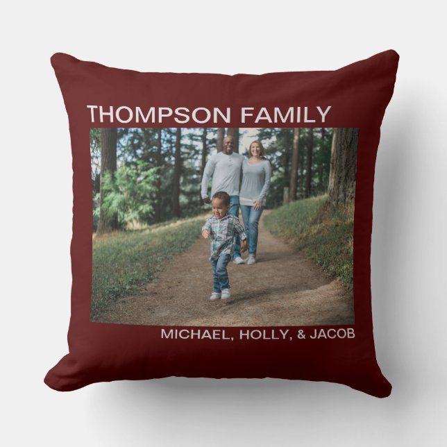 Modern Family Photo Throw Pillow (Front)