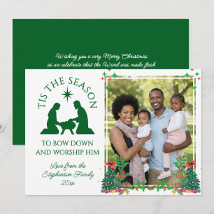 Modern Family Photo TIS THE SEASON Christmas Holiday Card
