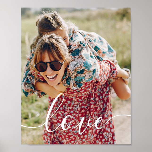 Modern Family Photo White Script Love Poster (Front)