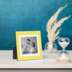 Modern  Family Photo Yellow Simple Lovely Gift Plaque