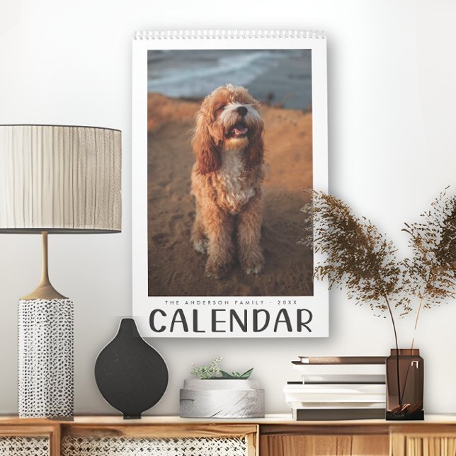 Modern Family Photos Cute Handwritten Calendar (Creator Uploaded)
