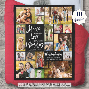 Modern Family Quote 18 Photo Collage Fleece Blanket