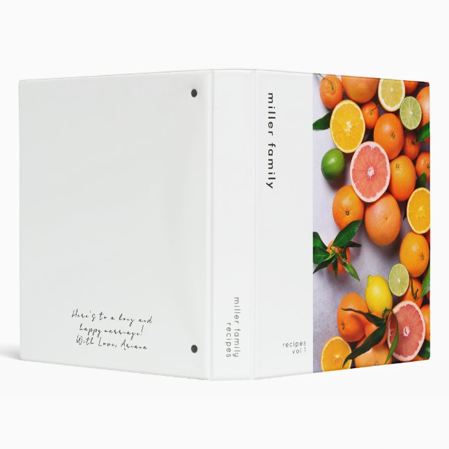 Modern Family Recipe Wedding Gift Message Binder (Background)