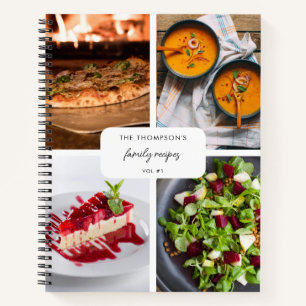 Modern Family Recipes 4 Photo Collage Recipe  Notebook