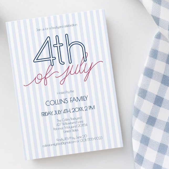 Modern Family Reunion 4th of July Summer Party Invitation (Modern Family Reunion 4th of July Summer Party Invitation)