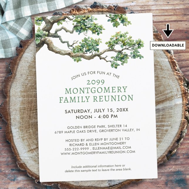 Modern Family Reunion Family Tree Branch Invitation (Creator Uploaded)