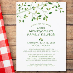 Modern Family Reunion Family Tree Invitation