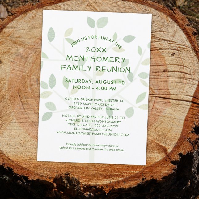 Modern Family Reunion Family Tree invitation