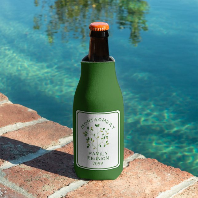 Modern Family Reunion Family Tree Personalized Bottle Cooler (In Situ Pool)