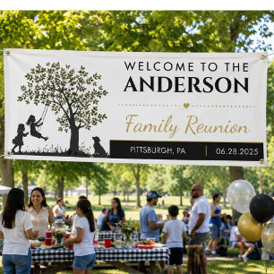 Modern Family Reunion Personalized Welcome Banner