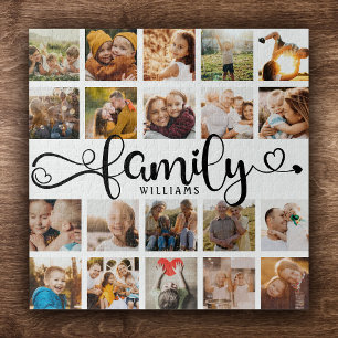 Modern Family Script 20 Photo Collage Chic Fun Jigsaw Puzzle