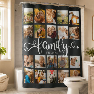 Modern Family Script 20 Photo Collage Chic Grey