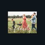 Modern Family script overlay on photo  Canvas Print<br><div class="desc">Create a stunning and personalized display with our "Modern Family Script Overlay on Photo Canvas Print." This unique canvas allows you to feature one cherished photo from your family photoshoot along with the word "family" elegantly overlaid on the image. Preserve a special moment and turn it into a beautiful piece...</div>