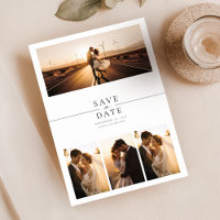 Modern Fancy 8 Photo Collage Wedding Save The Date
