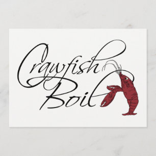 Modern Fancy Script Crawfish Boil Invitation