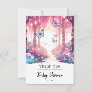 Modern Fantasy Enchanted Forest Baby Shower Thank You Card