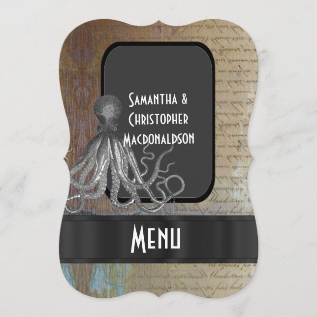 Modern fantasy steampunk cosplay wedding menu (Front)