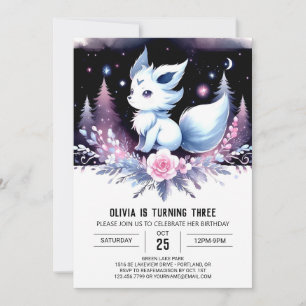 Modern Fantasy Wolf Birthday Invitation
