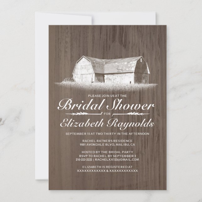 Modern Farm Bridal Shower Invitations (Front)