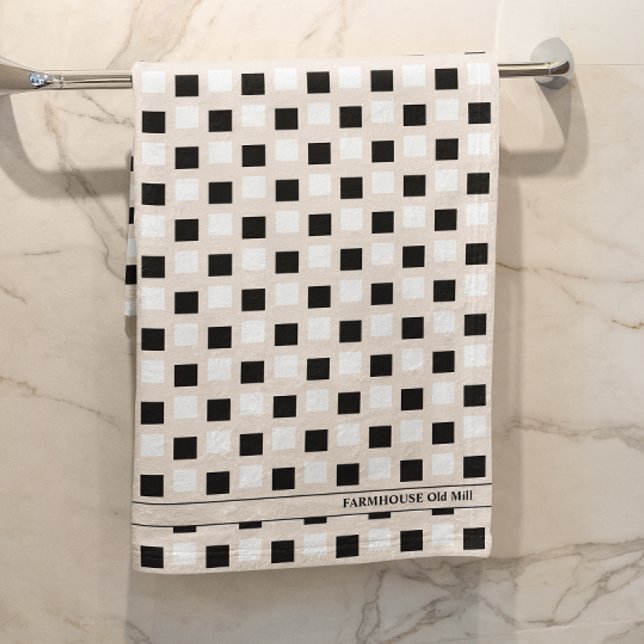 Modern Farmhouse Beige Black  Bath Towel Set (Creator Uploaded)