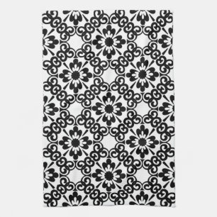MODERN FARMHOUSE BLACK AND WHITE TILE KITCHEN TOWEL