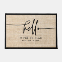 Modern Farmhouse Burlap Hello So Glad You're Here