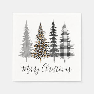 Modern Farmhouse Christmas Trees Napkin