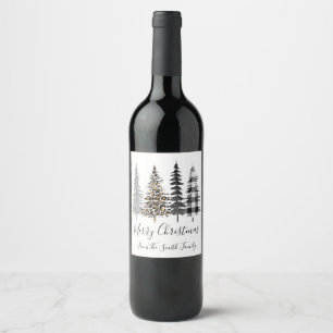 Modern Farmhouse Christmas Wine Label