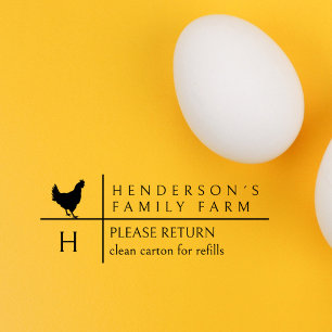 Modern Farmhouse Egg Carton Refill Custom Text Sel Self-inking Stamp