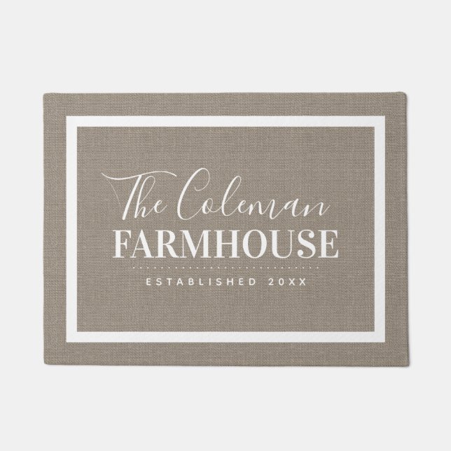 Modern Farmhouse Family Monogram Doormat (Front)