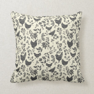 Modern Farmhouse Folk Art Style Print Throw Pillow