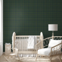 Modern Farmhouse Green Plaid Rustic Lodge Cabin 