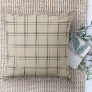 Modern Farmhouse Grey & Cream Couch Throw Pillow