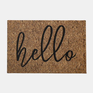 Modern Farmhouse Hello Faux Coir Welcome Doormat