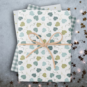 Modern farmhouse holiday green  wrapping paper she
