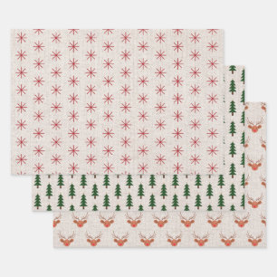 Modern Farmhouse Holiday Wrapping Paper Sheets