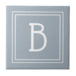 Modern Farmhouse Monogrammed Blue & White Initial Tile<br><div class="desc">Modern & Stylish personalized monogram added to decorative chic simple updated decorative tile in soft blue and white. Great gift idea! Easily customize with design tool to make it your own! Contact me at beachpausedesigns@gmail.com if you need help or have questions with this or any of our designs. Other design...</div>