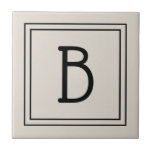 Modern Farmhouse Monogrammed Tan & Black Initial Tile<br><div class="desc">Modern & Stylish personalized monogram added to decorative chic simple updated decorative tile in tan and black. Great gift idea! Easily customize with design tool to make it your own! Contact me at beachpausedesigns@gmail.com if you need help or have questions with this or any of our designs. Other design options...</div>