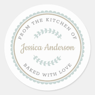 Modern Farmhouse Personalized Baking Gift Classic Round Sticker