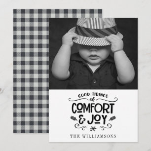 Modern Farmhouse  Photo on Black Gingham Christmas