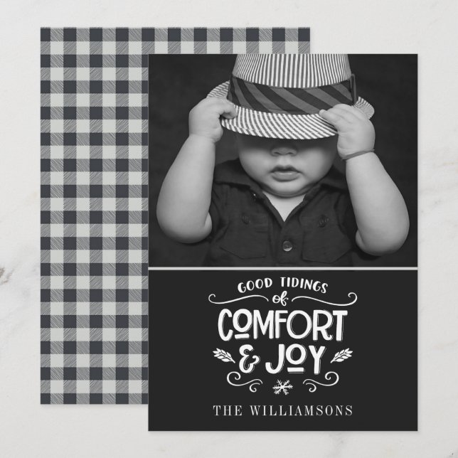 Modern Farmhouse| Photo on Charcoal Charcoal Xmas  (Front/Back)