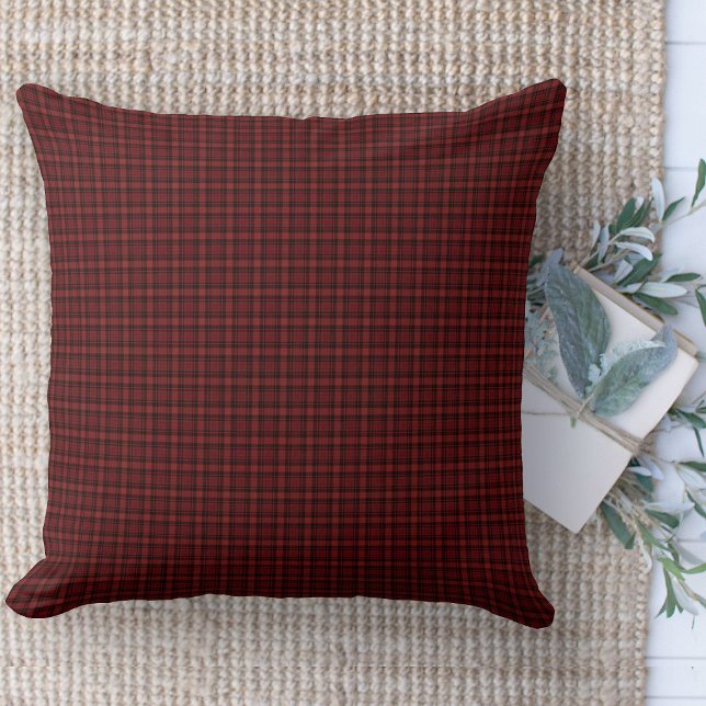 Modern Farmhouse Red And Black Plaid Couch Throw Pillow (Modern farmhouse throw pillow red and black window pane plaid couch pillow )