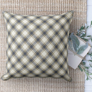 Modern Farmhouse Rug Blue & Beige Area Throw Pillow