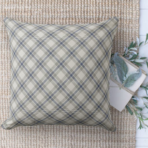 Modern Farmhouse Rug Brown And Blue Area Throw Pillow