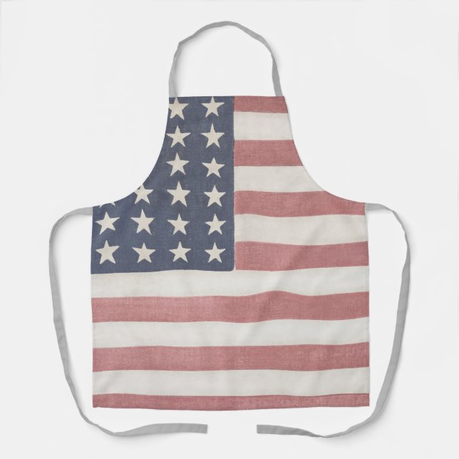Modern Farmhouse Rustic American Flag Apron (Front)