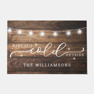 Modern Farmhouse Rustic Family Monogram Doormat 