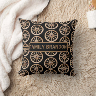 Modern Farmhouse Rustic Old-Fashion Wooden Wheel Throw Pillow
