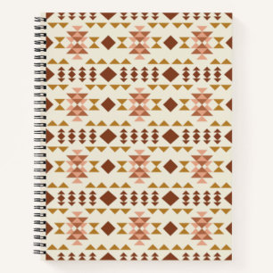Modern Farmhouse Rustic Terracotta Geometric Art Notebook
