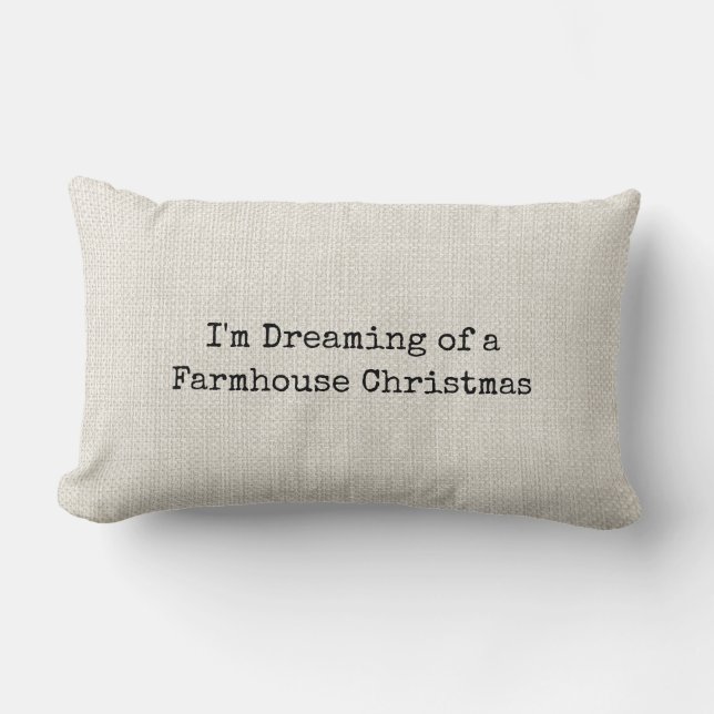 Modern Farmhouse Simple Typography Christmas Lumbar Pillow (Front)