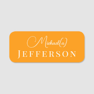 Modern Fashionable Burnt Orange: Girly Handwritten Name Tag